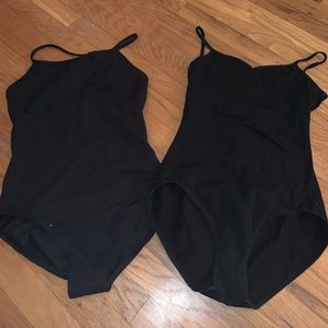 Black cotton ballet leotard duo